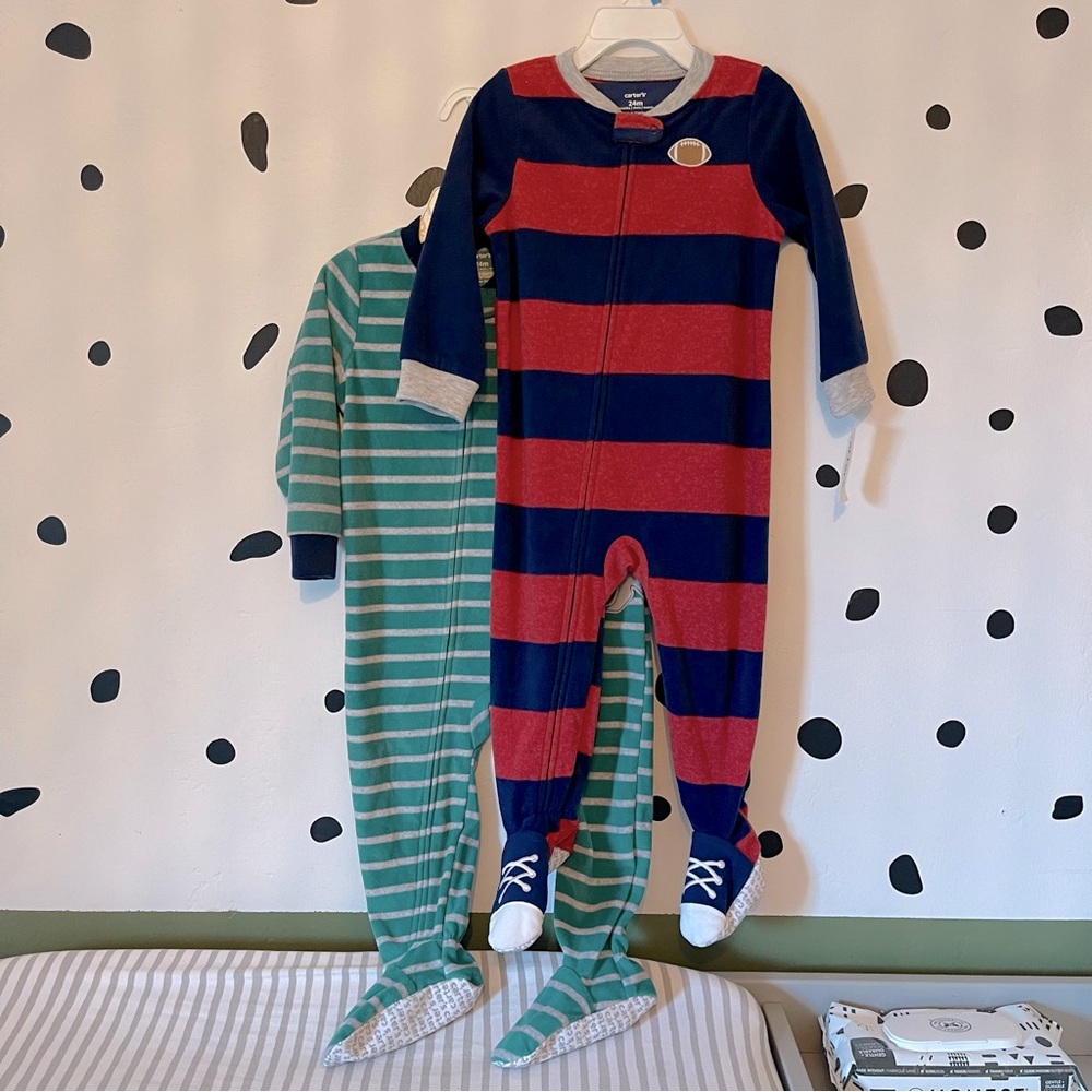Toddler Boys Fleece Footie Pajamas